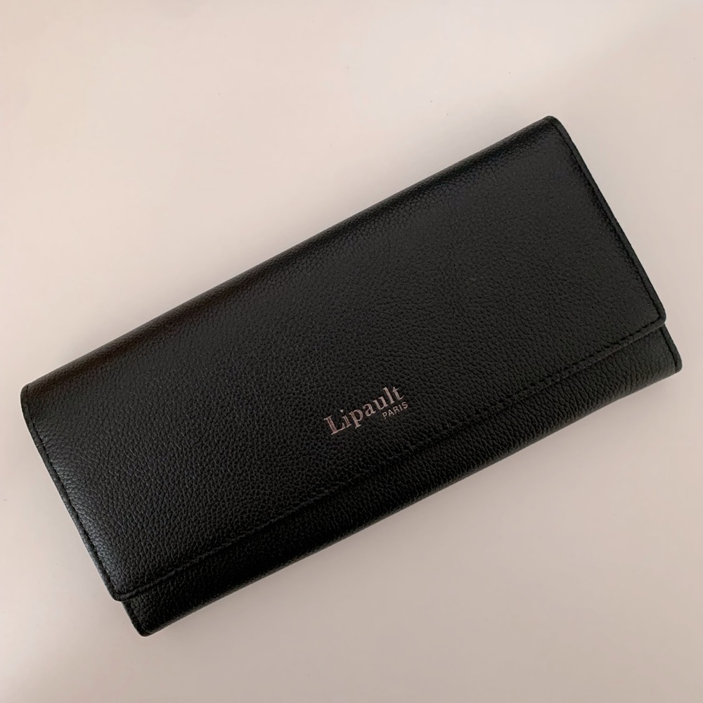 Lipault Black Leather Wallet
